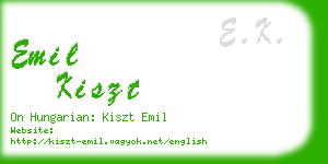 emil kiszt business card